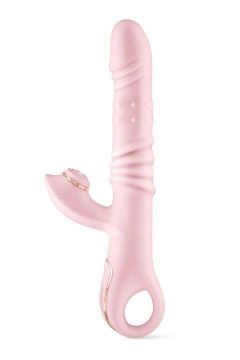 Wibrator Króliczek 5-w-1 Z Funkcją Podgrzewania Rotacją I Tappingiem Różowy Silikonowy - YOBA LIVELY 6-IN-1 RABBIT VIBRATOR