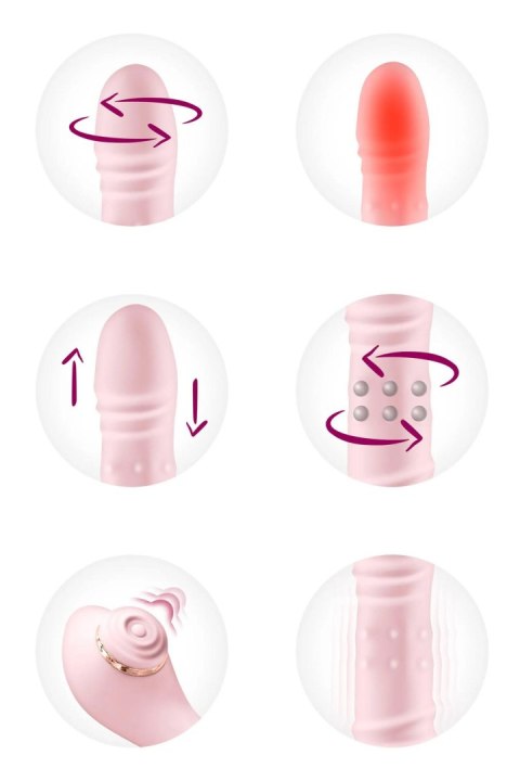 Wibrator Króliczek 5-w-1 Z Funkcją Podgrzewania Rotacją I Tappingiem Różowy Silikonowy - YOBA LIVELY 6-IN-1 RABBIT VIBRATOR