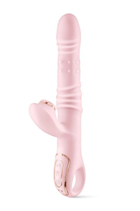 Wibrator Króliczek 5-w-1 Z Funkcją Podgrzewania Rotacją I Tappingiem Różowy Silikonowy - YOBA LIVELY 6-IN-1 RABBIT VIBRATOR
