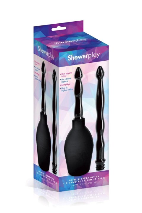 Gruszka do lewatywy czarna SHOWERPLAY PEAR 2 końcówki