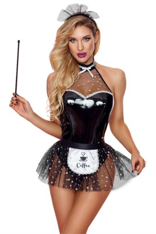 Kostium służącej 4-częściowy czarny SOUBRETTE OUTFIT S/M COMCORDE