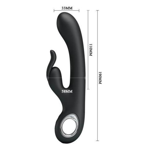 Króliczek Z 7 Funkcjami Wibracji Czarny - PRETTY LOVE CARINA BLACK USB 7 FUNCTION