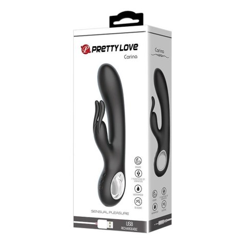 Króliczek Z 7 Funkcjami Wibracji Czarny - PRETTY LOVE CARINA BLACK USB 7 FUNCTION
