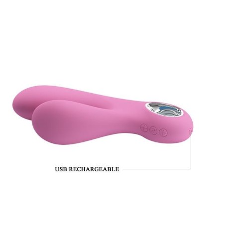 Elegancki Masażer Z Funkcją Stymulacji Punktu G I Łechtaczki Różowy - PRETTY LOVE CANROL USB PINK 7 FUNCTION