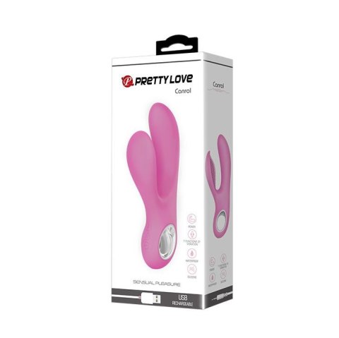 Elegancki Masażer Z Funkcją Stymulacji Punktu G I Łechtaczki Różowy - PRETTY LOVE CANROL USB PINK 7 FUNCTION