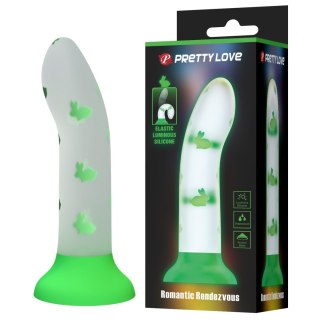 Dildo świecące zielone Romantic Rendezvous, Luminous Suction Pretty Love BAILE