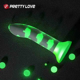 Dildo świecące zielone Romantic Rendezvous, Luminous Suction Pretty Love BAILE