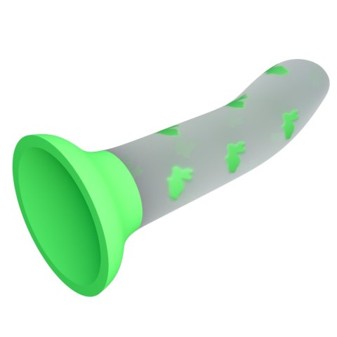 Dildo świecące zielone Romantic Rendezvous, Luminous Suction Pretty Love BAILE