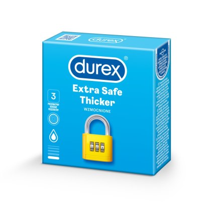 Prezerwatywy Lateksowe Grubsze Extra Safe 3 Szt. Durex Durex