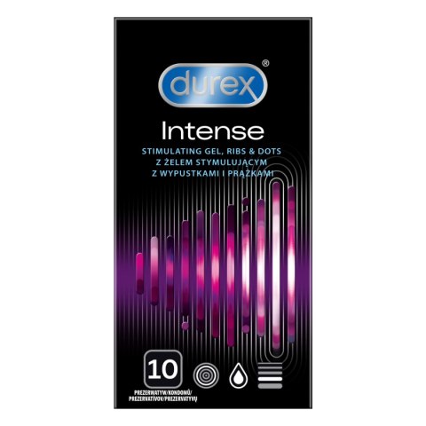 Prezerwatywy Lateksowe Z Prążkami I Wypustkami Oraz Żelem Stymulującym Intense 10Szt Durex Durex