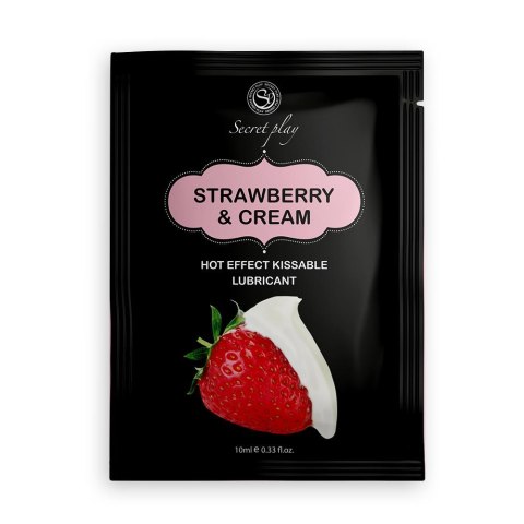 Lubrykant smakowy truskawki i śmietana STRAWBERRY & CREAM HOT EFFECT SECRET PLAY 10ml