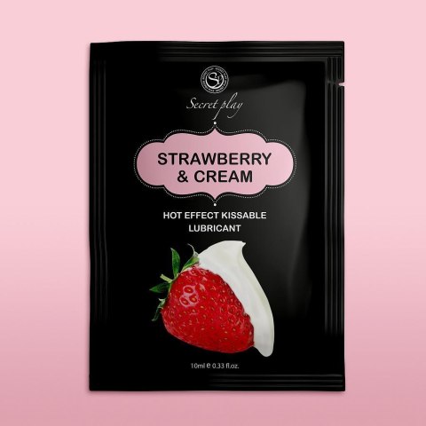 Lubrykant smakowy truskawki i śmietana STRAWBERRY & CREAM HOT EFFECT SECRET PLAY 10ml