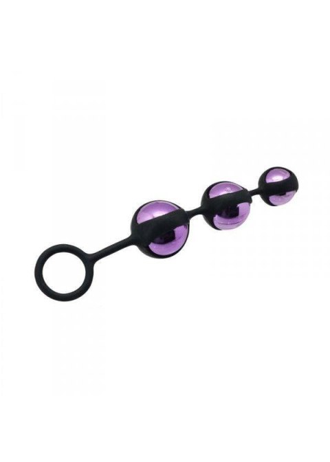 Kulki gejszy potrójne czarne z obciążeniem TRIPLE PLEASURE BALLS