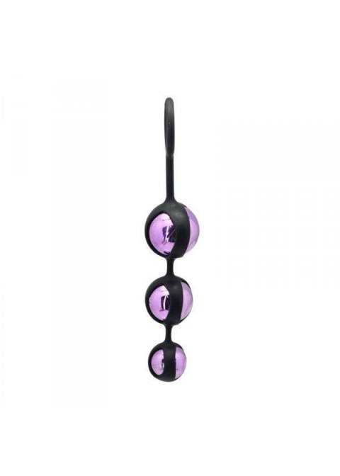 Kulki gejszy potrójne czarne z obciążeniem TRIPLE PLEASURE BALLS