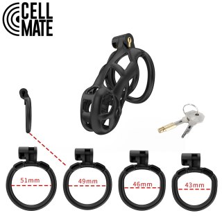 Pas cnoty Guardian Chastity Cage Black Size 3 CELLMATE CELLMATE