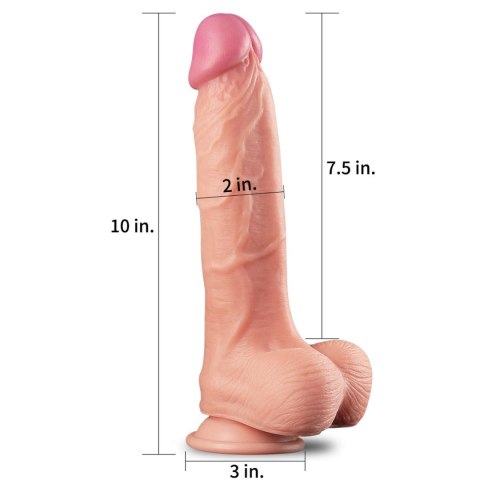 Dildo realistyczne cieliste 25cm Dual Layer Platinum Silicone Cock LOVETOY
