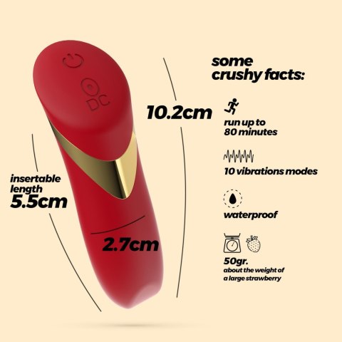 Wibrator Pocisk Kompaktowy Ładowalny Czerwony – Crushious Blinders Rechargeable Vibrating Bullet