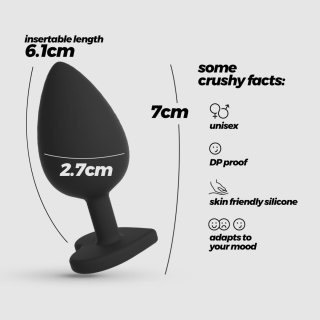 Silikonowy Korek Analny z 4 Wymiennymi Kryształami w Rozmiarze Small – Crushious Cuore