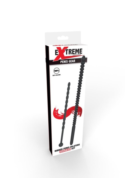 Zestaw dilatorów do cewki moczowej czarne Ribbed Penis Dilator Extreme Penis Gear 2szt.