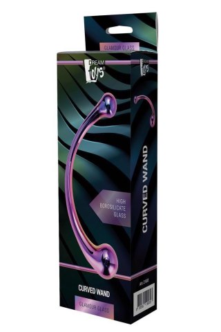 Dildo szklane zakrzywione fioletowe 17cm GLAMOUR GLASS CURVED WAND TONGA