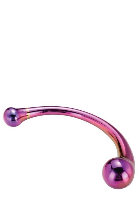 Dildo szklane zakrzywione fioletowe 17cm GLAMOUR GLASS CURVED WAND TONGA