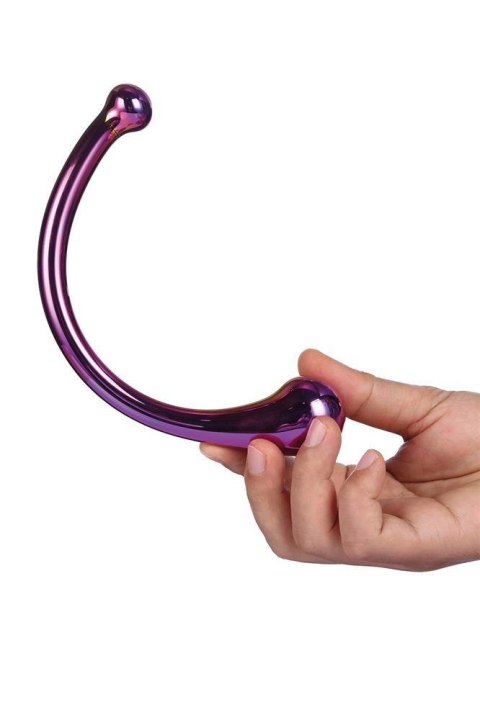 Dildo szklane zakrzywione fioletowe 17cm GLAMOUR GLASS CURVED WAND TONGA