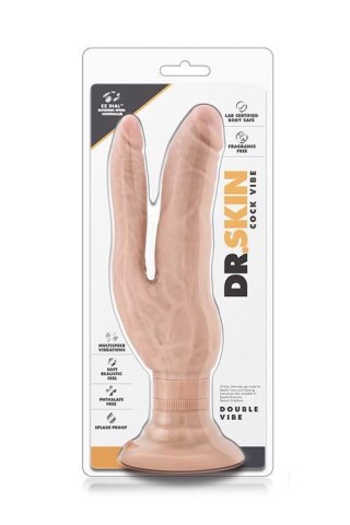 Wibrator realistyczny podwójny cielisty DR. SKIN COCK VIBES DOUBLE VIBE TONGA