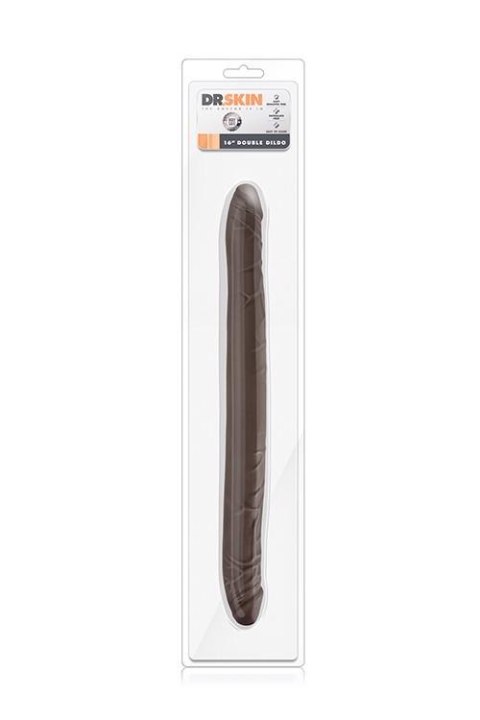 Dildo podwojne brązowe 40.6cm DR. SKIN DOUBLE DILDO CHOCOLATE TONGA