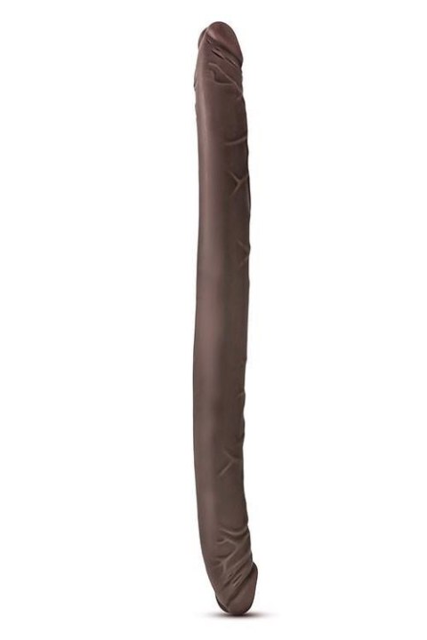 Dildo podwojne brązowe 40.6cm DR. SKIN DOUBLE DILDO CHOCOLATE TONGA