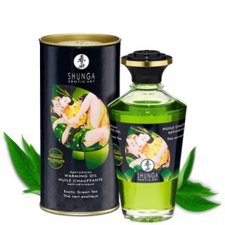 Organiczny Jadalny Olejek Rozgrzewający Do Miejsc Intymnych O Smaku Zielonej Herbaty Aphrodisiac Warming Oil Exotic Green Tea 10 Shunga