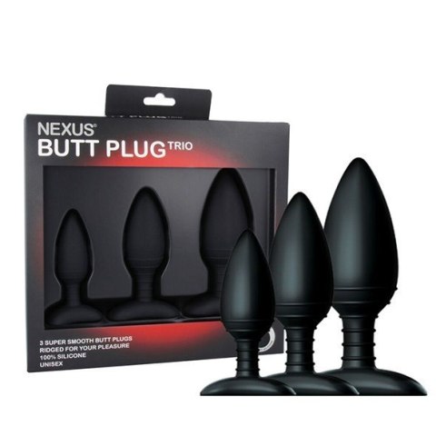 Zestaw 3 Korków Analnych Butt Plug Trio 3 Solid Silicone Butt Plugs S M L Nexus Nexus