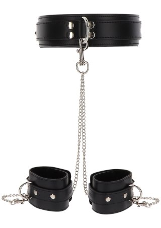 Obróżka Z Kajdankami Heavy Collar And Wrist Cuffs Black Taboom Taboom