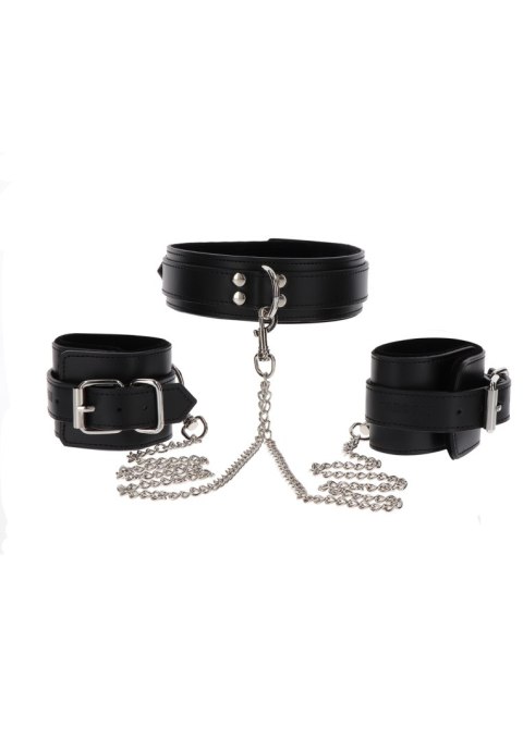 Obróżka Z Kajdankami Heavy Collar And Wrist Cuffs Black Taboom Taboom