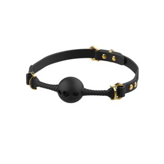Czarny Knebel Middle Heart-Shaped Breathable Mouth Gag UPKO UPKO