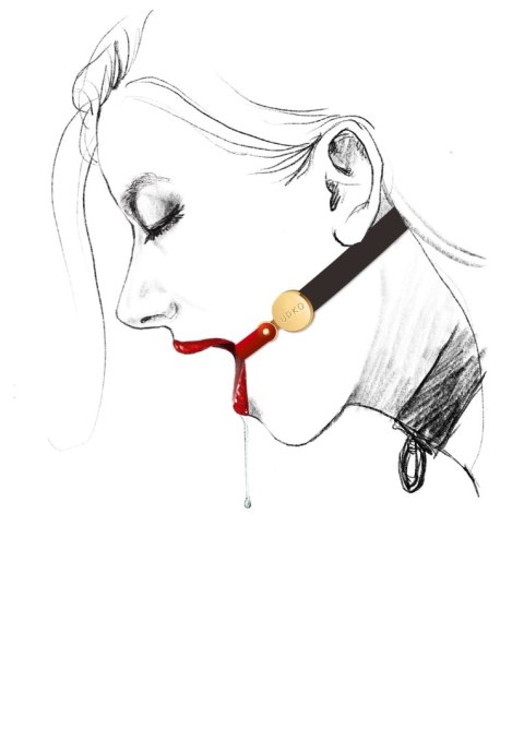 Niewidzialny Knebel Rozwieracz Upko Invisible Mouth Gag Black Straps UPKO UPKO