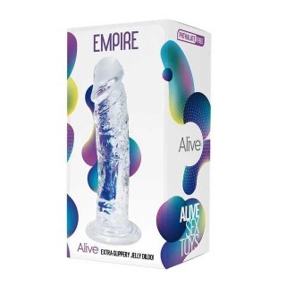 Dildo z przyssawką przeźroczyste 19.3cm Empire Jelly Dildo Alive