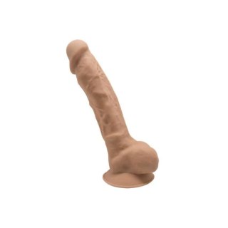 Dildo silikonowe z przyssawką karmelowe 18cm Flesh Silexd