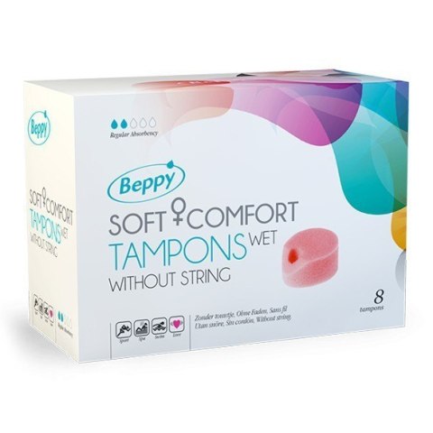 Tampony Bez Sznurka Nawilżane Soft Comfort Tampons Wet 8szt. Beppy