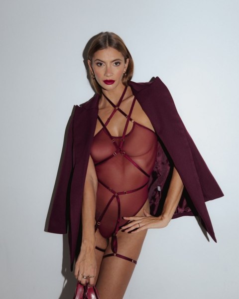 Batty Burgundy Body Harness Promees Promees