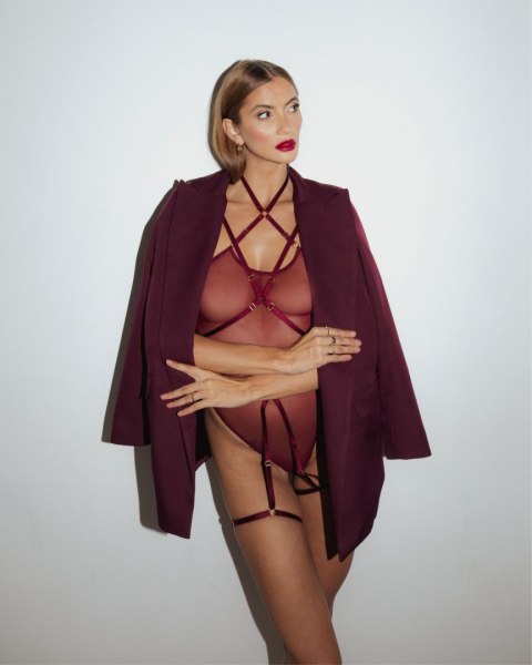 Batty Burgundy Body Harness Promees Promees