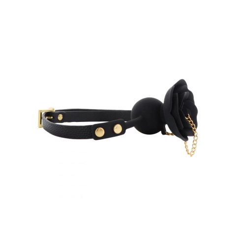 Knebel kwiatowy czarny Donna Rose Ball Gag With Plug Taboom