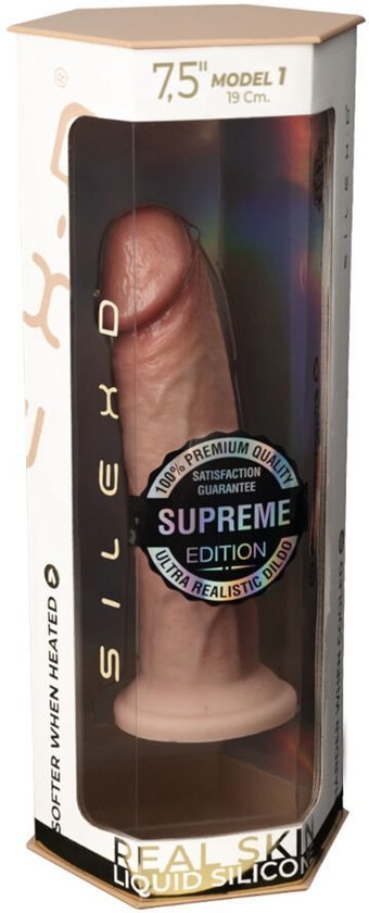 Dildo realistyczne cieliste 19cm Premium Real Skin Model 2 Silexd