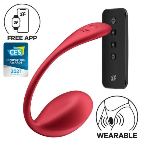 Jajeczko Wibrujące-Shiny Petal red Connect App-Satisfyer