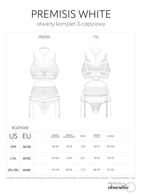 Komplet 3-Częściowy Premisis White S/M Premium Obsessive Obsessive