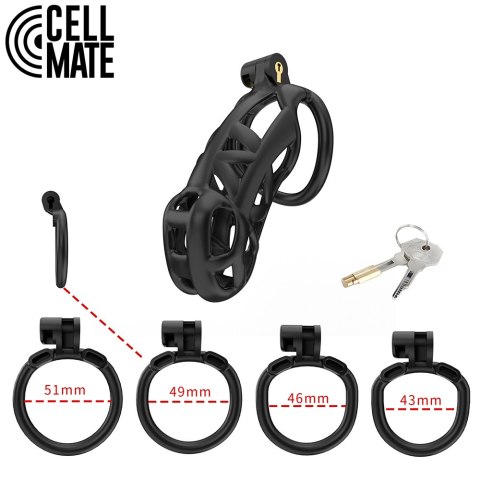 Pas cnoty Guardian Chastity Cage Black Size 4 CELLMATE CELLMATE