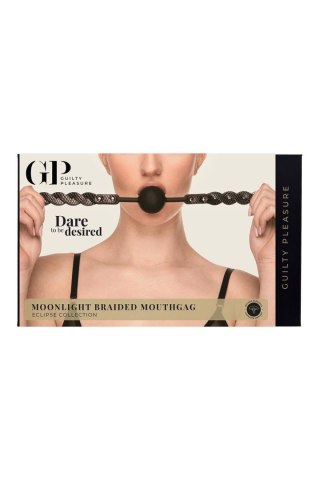Knebel czarny z perełkami GUILTY PLEASURE MOONLIGHT BRAIDED MOUTHGAG