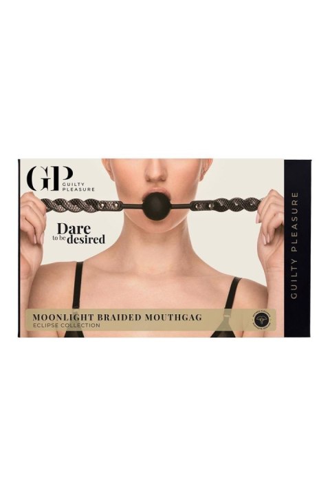 Knebel czarny z perełkami GUILTY PLEASURE MOONLIGHT BRAIDED MOUTHGAG