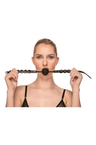 Knebel czarny z perełkami GUILTY PLEASURE MOONLIGHT BRAIDED MOUTHGAG