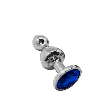 Korek analny Lollypop Double Ball Metal Plug M Blue Wooomy Wooomy