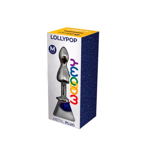 Korek analny Lollypop Double Ball Metal Plug M Blue Wooomy Wooomy